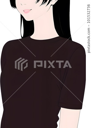 Illustration of a simple woman under the nose without eyes Illustration of a simple woman under the nose without eyes 101532736