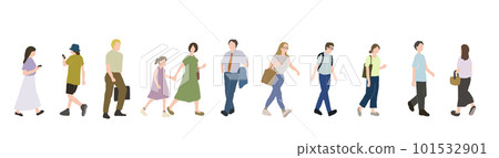 Vector illustration of people such as women, men and children 101532901