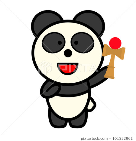 Illustration of panda with kendama 101532961
