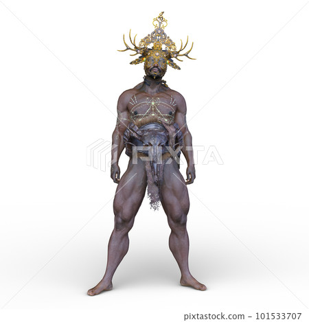 A warrior with a uniquely designed crown 101533707