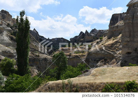 Beautiful view into the Pigeon Valley in Goreme National Park, Nevsehir, Cappadocia, Turkey 101534076