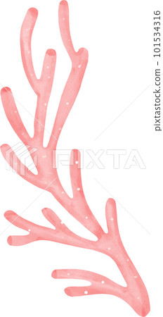Cute watercolor colourful coral reef cartoon hand painting Cute watercolor colourful coral reef cartoon hand painting 101534316