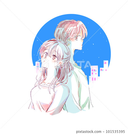 Lonely man and woman back to back unrequited love street Lonely man and woman back to back unrequited love street 101535395