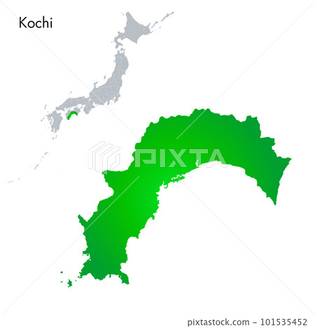 Kochi prefecture and Japanese archipelago map 101535452