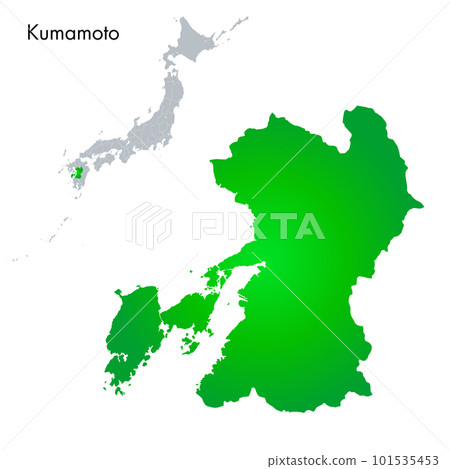 Kumamoto prefecture and Japanese archipelago map 101535453
