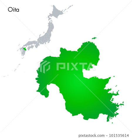 Oita prefecture and Japanese archipelago map 101535614