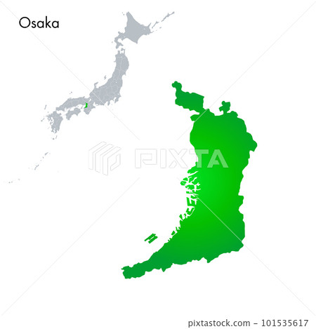 Osaka prefecture and Japanese archipelago map - Stock Illustration ...