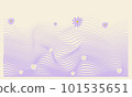 Vintage groovy pastel retro background with flowers. Cute colorful trendy vector illustration in style 70s, 80s. 101535651