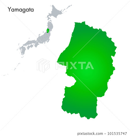 Yamagata prefecture and Japanese archipelago map Yamagata prefecture and Japanese archipelago map 101535747