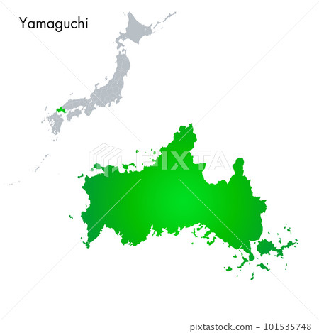 Yamaguchi prefecture and Japanese archipelago map Yamaguchi prefecture and Japanese archipelago map 101535748