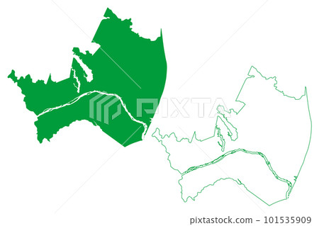 Linhares municipality (Espirito Santo state, Municipalities of Brazil, Federative Republic of Brazil) map vector illustration, scribble sketch Linhares map Linhares municipality (Espirito Santo state, Municipalities of Brazil, Federative Republic of Brazil) map vector illustration, scribble sketch Linhares map 101535909