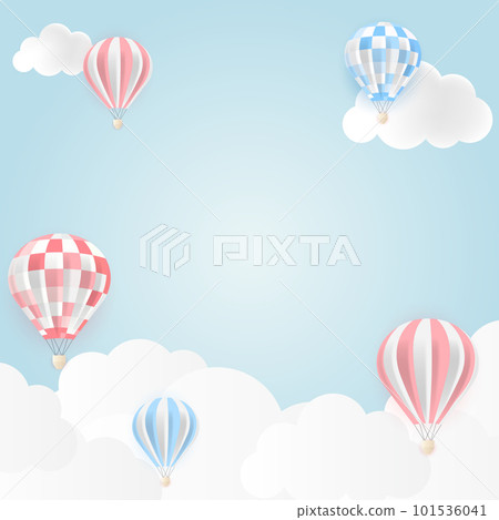 Air balloon in blue sky. Vector Illustration 101536041