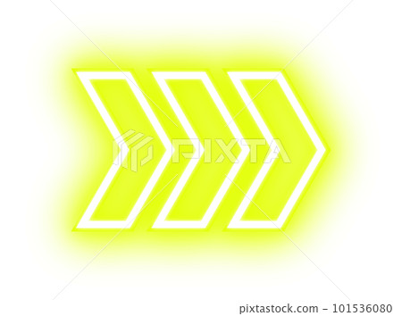 Vivid neon arrow on transparent background 101536080