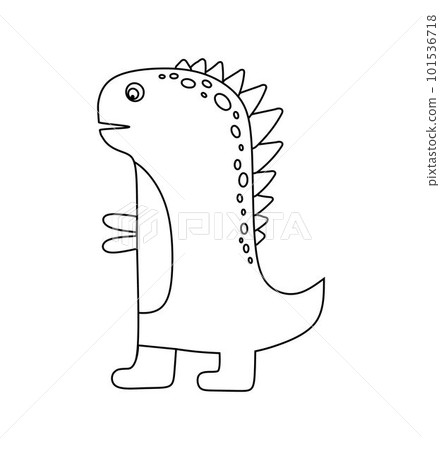 Dinosaur Character Black and White Vector Illustration Coloring Book for Kids Dinosaur Character Black and White Vector Illustration Coloring Book for Kids 101536718