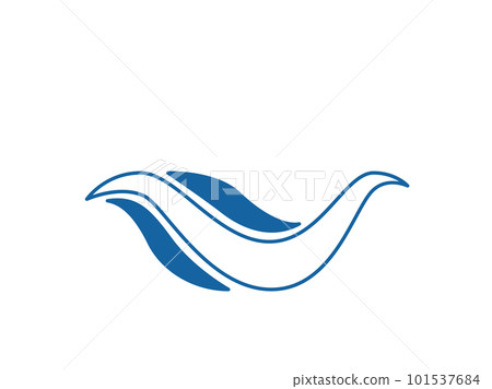 Wave logo vector background. Water icon template. Abstract sea, ocean surges. Nature blue liquid concept design 101537684