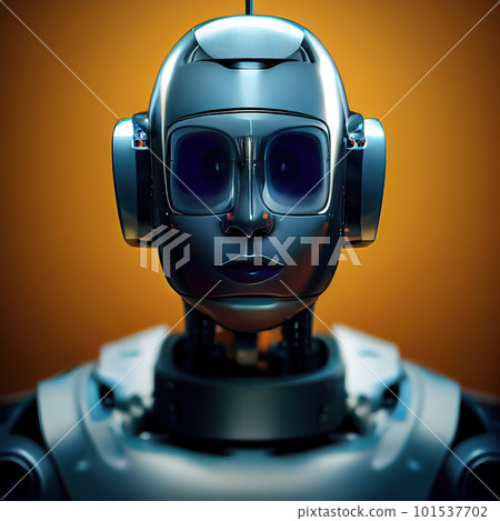 Lady robot. Artificial sentient being. Fantastic robot character. Scientific achievement of robotics. AI-generated 101537702