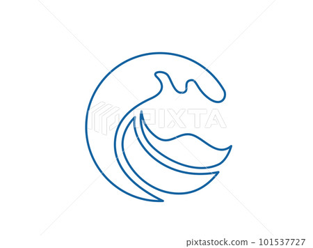 Wave logo vector background. Water icon template. Abstract sea, ocean surges. Nature blue liquid concept design 101537727