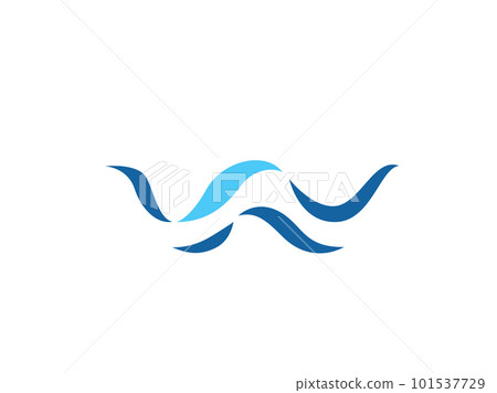 Wave logo vector background. Water icon template. Abstract sea, ocean surges. Nature blue liquid concept design 101537729