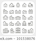 Houses icons set, Real estate, Line icon, EPS10 101538076