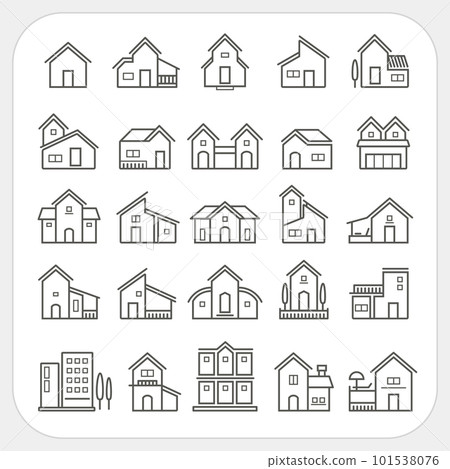 Houses icons set, Real estate, Line icon, EPS10 101538076