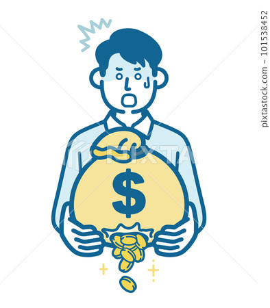 man with empty dollar bag man with empty dollar bag 101538452