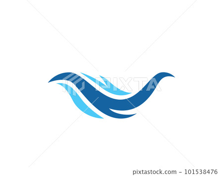Wave logo vector background. Water icon template. Abstract sea, ocean surges. Nature blue liquid concept design 101538476