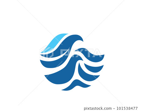 Wave logo vector background. Water icon template. Abstract sea, ocean surges. Nature blue liquid concept design Wave logo vector background. Water icon template. Abstract sea, ocean surges. Nature blue liquid concept design 101538477