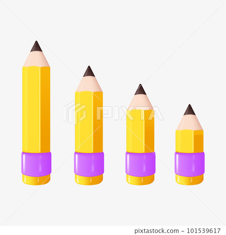 Realistic 3d yellow wooden pencil. Vector 101539617