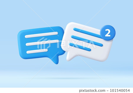 3d Blank white speech bubble pin 101540054