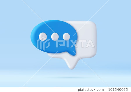 3d Blank white speech bubble pin 101540055