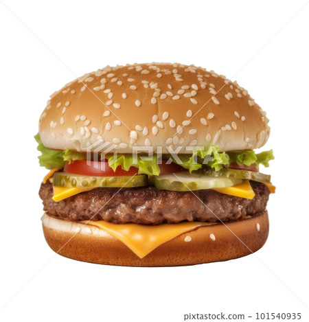 Beef burger isolated. Illustration AI Generative 101540935
