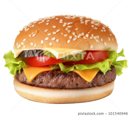 Beef burger isolated. Illustration AI Generative 101540946