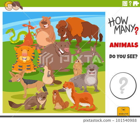 counting cartoon wild animals educational game counting cartoon wild animals educational game 101540988