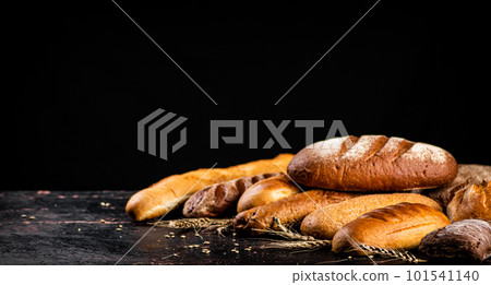 Different types of fresh homemade bread. Different types of fresh homemade bread. 101541140