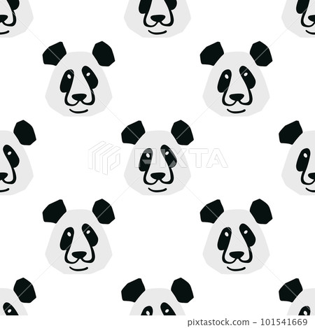 Seamless pattern with panda bear head illustration Seamless pattern with panda bear head illustration 101541669