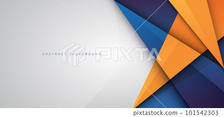 Abstract banner background with overlap layer. Modern blue and orange geometric triangle shapes. Space for your text. Suit for brochure, business, corporate, cover, website. Vector illustration 101542303