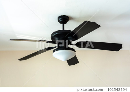 black Electric ceiling fan, old style 101542594