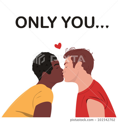 Men in love kiss. LGBT Pride Month. Men in love kiss. LGBT Pride Month. 101542702