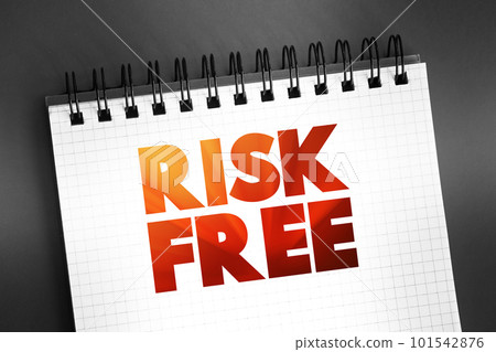 Risk Free text quote on notepad, concept background 101542876