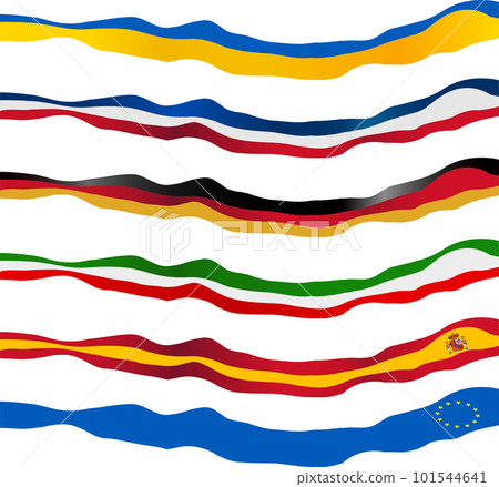 Waving horizontal european flags. vector set Waving horizontal european flags. vector set 101544641