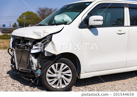 Damaged vehicle in a traffic accident Damaged vehicle in a traffic accident 101544659