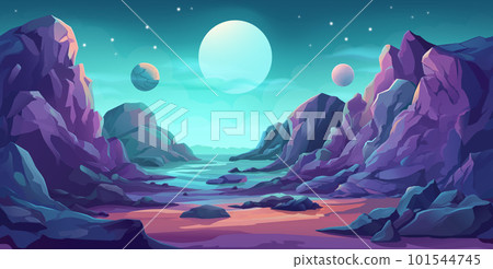 Alien Planet Outer Space Landscape Game Background Alien Planet Outer Space Landscape Game Background 101544745