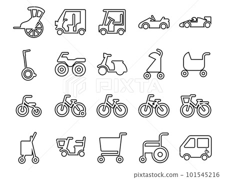 Set of icons such as baby senior sightseeing vehicles_outline 101545216