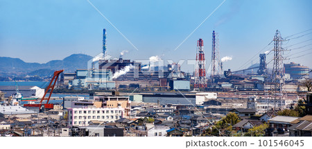 從高遠山看到的北九州工廠區 從高遠山看到的北九州工廠區 101546045