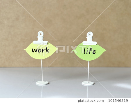 2 clip stands with work and life lettering and leaf paper 2 clip stands with work and life lettering and leaf paper 101546219