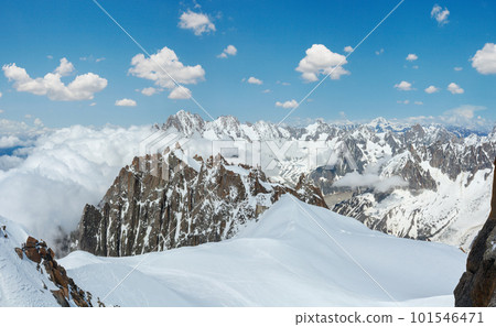 Mont Blanc mountain massif view. 101546471