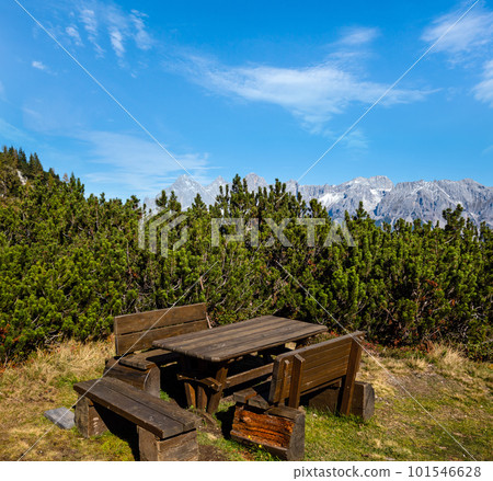 Peaceful autumn Alps mountain view. Reiteralm, Steiermark, Austria. 101546628