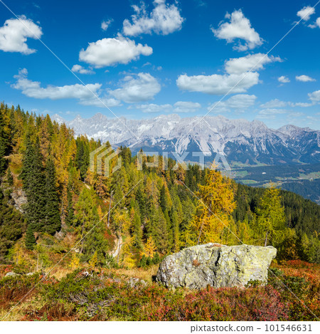 Peaceful autumn Alps mountain view. Reiteralm, Steiermark, Austria. 101546631