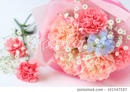 Pink carnation bouquet 101547587
