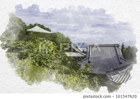 廣島縣廿日市市水彩畫風格的宮島大聖院 廣島縣廿日市市水彩畫風格的宮島大聖院 101547620